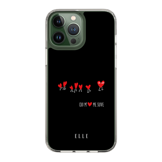 スリムプロテクションケース［ ELLE - Let who love me follow me - ブラック ］