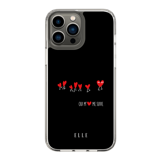スリムプロテクションケース［ ELLE - Let who love me follow me - ブラック ］
