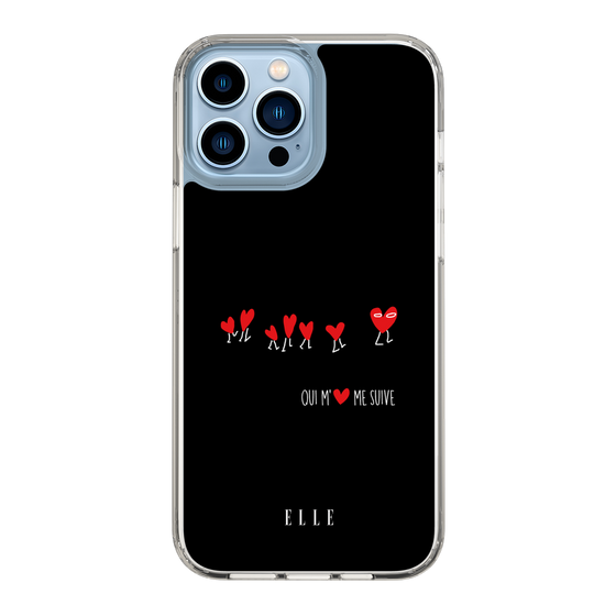 スリムプロテクションケース［ ELLE - Let who love me follow me - ブラック ］