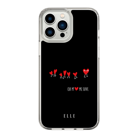 スリムプロテクションケース［ ELLE - Let who love me follow me - ブラック ］