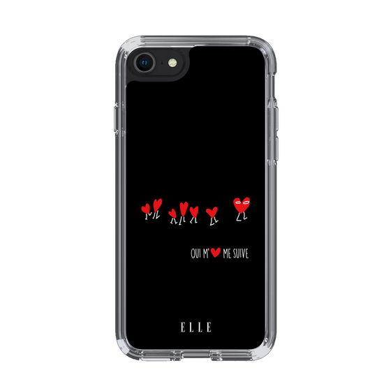 スリムプロテクションケース［ ELLE - Let who love me follow me - ブラック ］