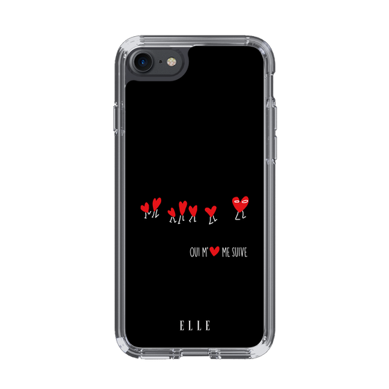 スリムプロテクションケース［ ELLE - Let who love me follow me - ブラック ］