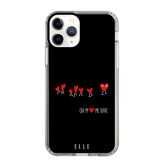 スリムプロテクションケース［ ELLE - Let who love me follow me - ブラック ］