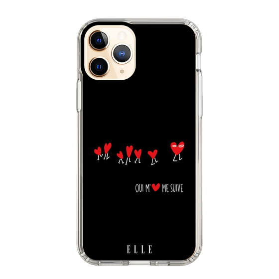 スリムプロテクションケース［ ELLE - Let who love me follow me - ブラック ］