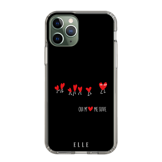 スリムプロテクションケース［ ELLE - Let who love me follow me - ブラック ］