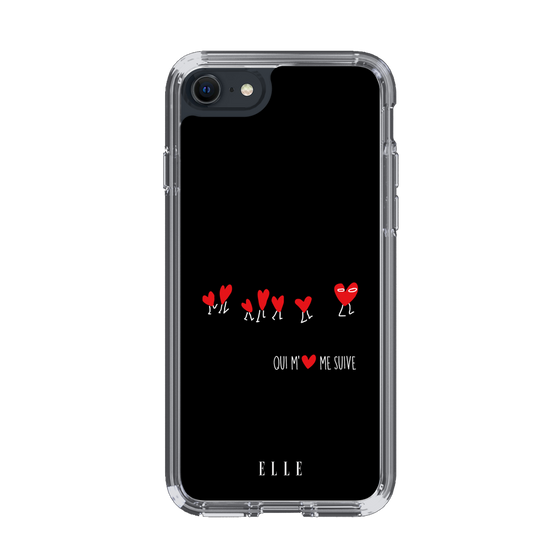 スリムプロテクションケース［ ELLE - Let who love me follow me - ブラック ］