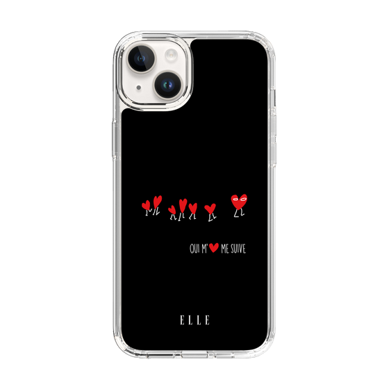 スリムプロテクションケース［ ELLE - Let who love me follow me - ブラック ］