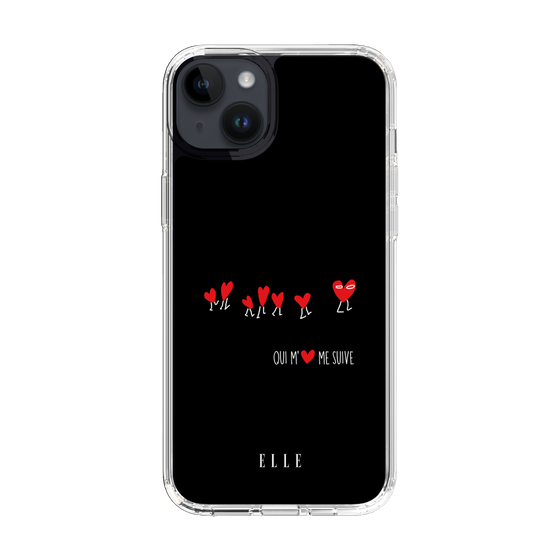 スリムプロテクションケース［ ELLE - Let who love me follow me - ブラック ］
