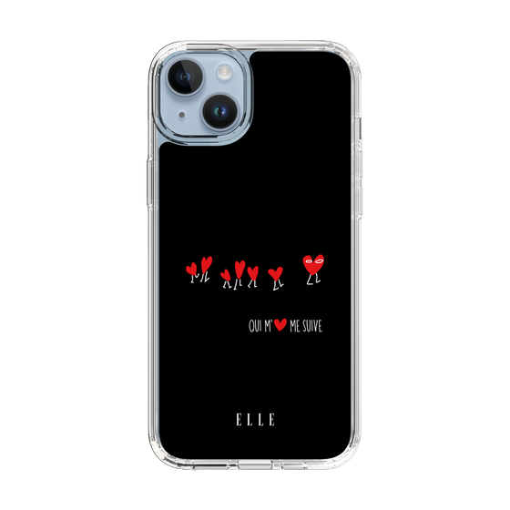 スリムプロテクションケース［ ELLE - Let who love me follow me - ブラック ］