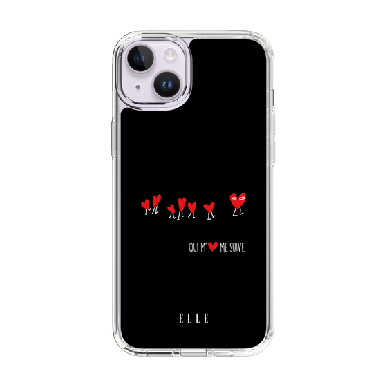 スリムプロテクションケース［ ELLE - Let who love me follow me - ブラック ］