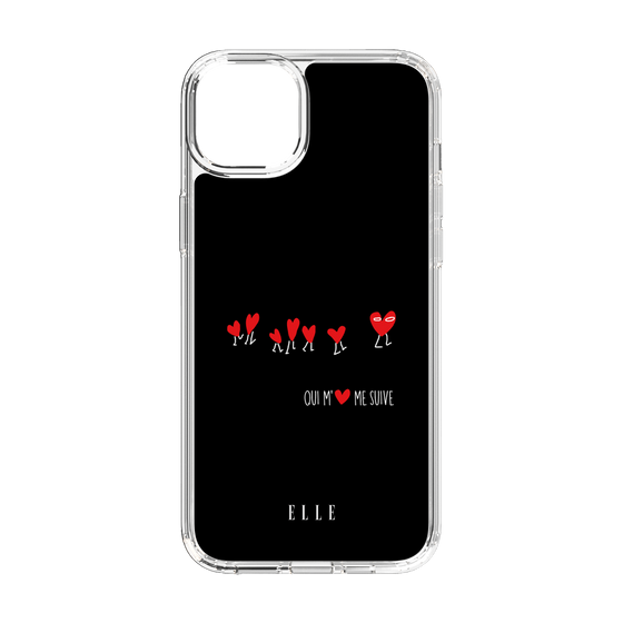 スリムプロテクションケース［ ELLE - Let who love me follow me - ブラック ］