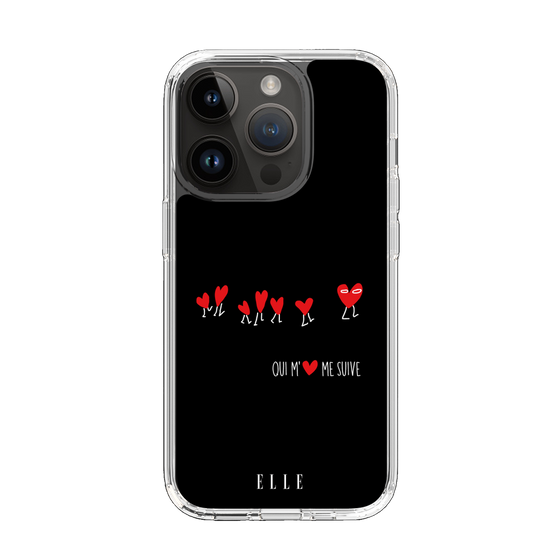 スリムプロテクションケース［ ELLE - Let who love me follow me - ブラック ］