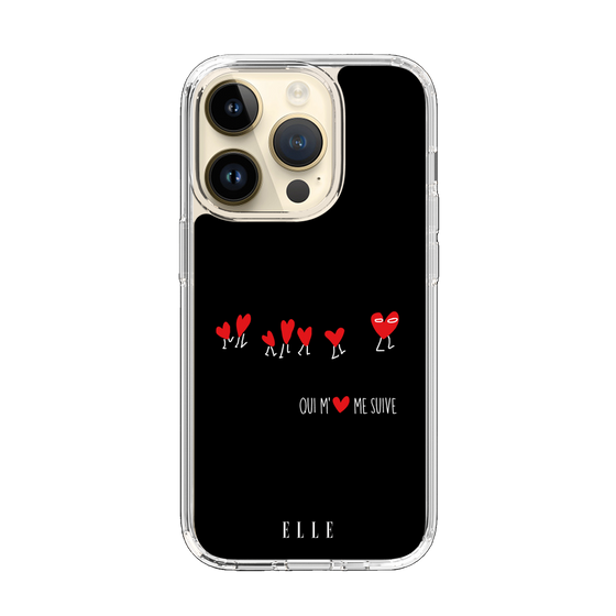 スリムプロテクションケース［ ELLE - Let who love me follow me - ブラック ］