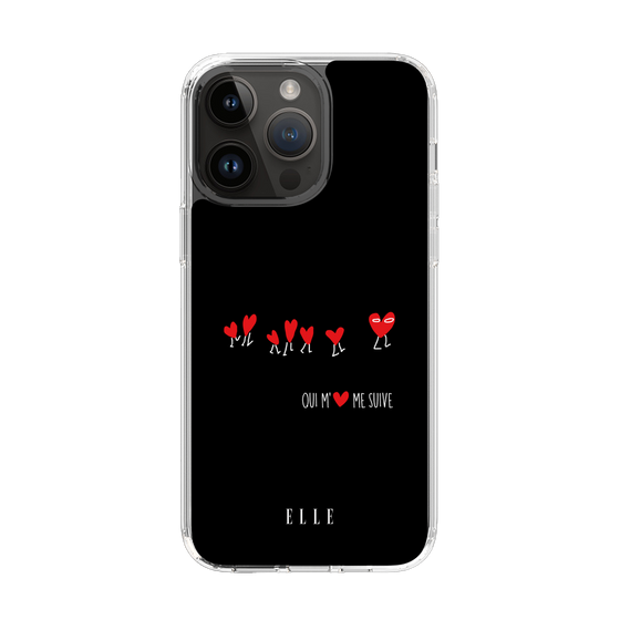 スリムプロテクションケース［ ELLE - Let who love me follow me - ブラック ］