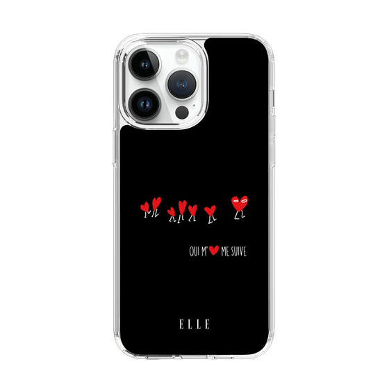 スリムプロテクションケース［ ELLE - Let who love me follow me - ブラック ］