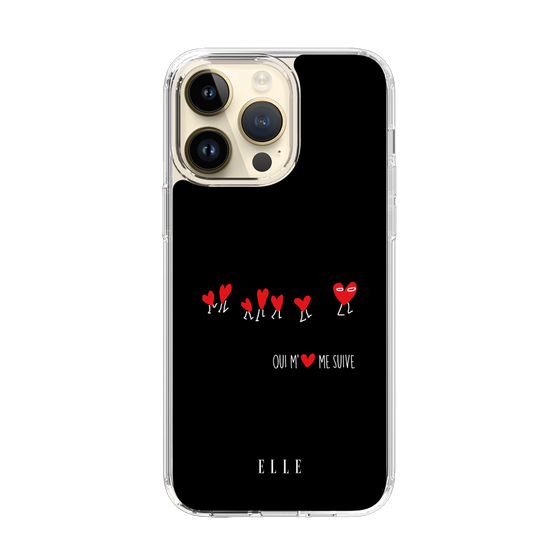スリムプロテクションケース［ ELLE - Let who love me follow me - ブラック ］