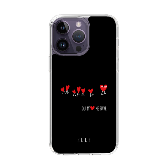 スリムプロテクションケース［ ELLE - Let who love me follow me - ブラック ］