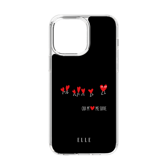 スリムプロテクションケース［ ELLE - Let who love me follow me - ブラック ］