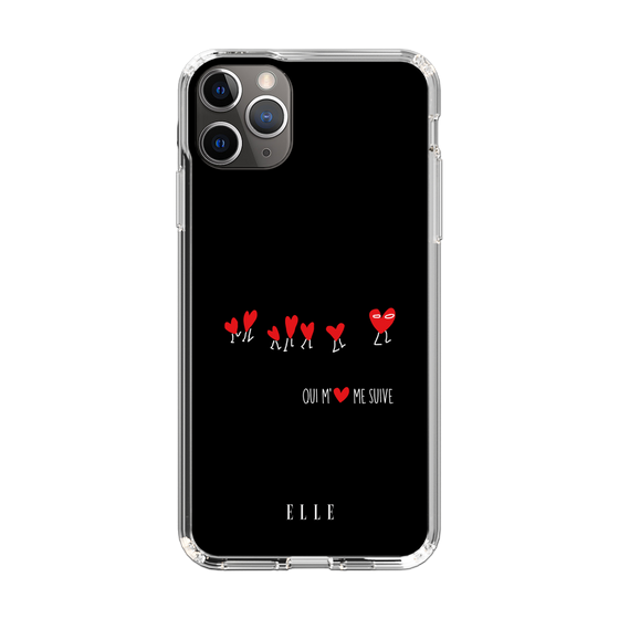 スリムプロテクションケース［ ELLE - Let who love me follow me - ブラック ］