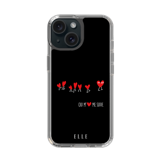 スリムプロテクションケース［ ELLE - Let who love me follow me - ブラック ］