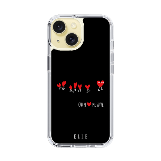 スリムプロテクションケース［ ELLE - Let who love me follow me - ブラック ］