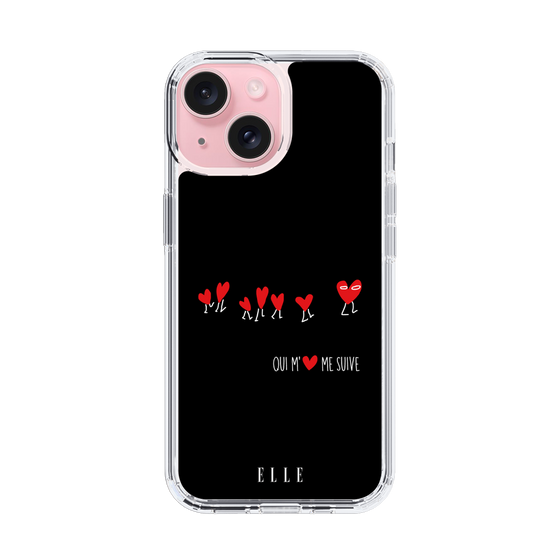 スリムプロテクションケース［ ELLE - Let who love me follow me - ブラック ］