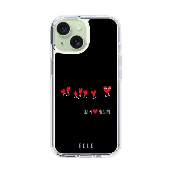 スリムプロテクションケース［ ELLE - Let who love me follow me - ブラック ］