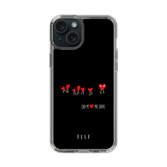 スリムプロテクションケース［ ELLE - Let who love me follow me - ブラック ］