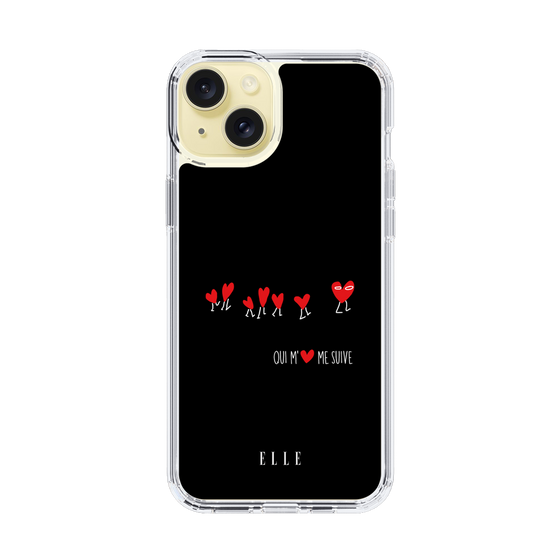 スリムプロテクションケース［ ELLE - Let who love me follow me - ブラック ］