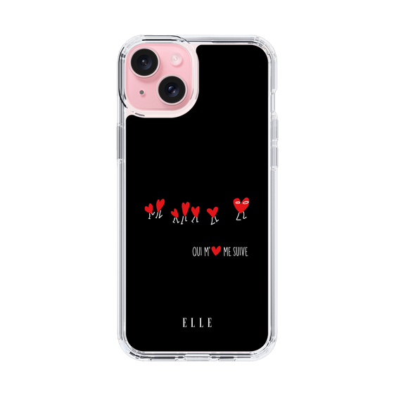 スリムプロテクションケース［ ELLE - Let who love me follow me - ブラック ］