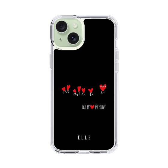 スリムプロテクションケース［ ELLE - Let who love me follow me - ブラック ］