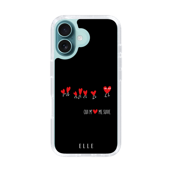 スリムプロテクションケース［ ELLE - Let who love me follow me - ブラック ］
