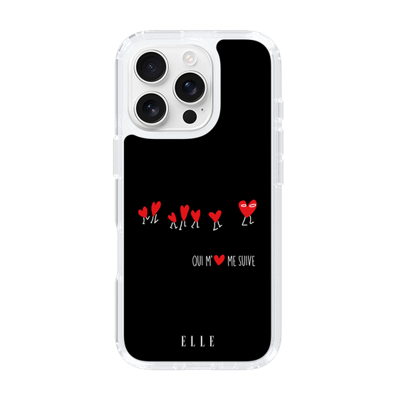 スリムプロテクションケース［ ELLE - Let who love me follow me - ブラック ］