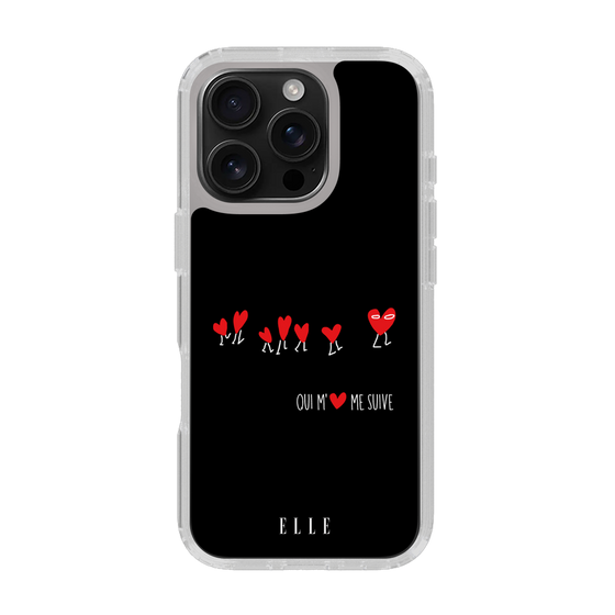 スリムプロテクションケース［ ELLE - Let who love me follow me - ブラック ］