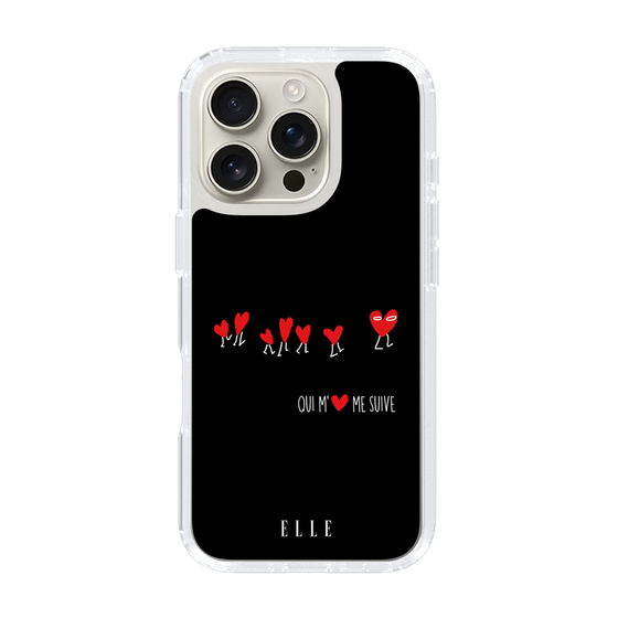 スリムプロテクションケース［ ELLE - Let who love me follow me - ブラック ］