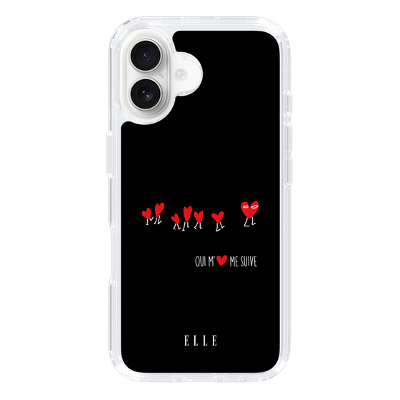スリムプロテクションケース［ ELLE - Let who love me follow me - ブラック ］
