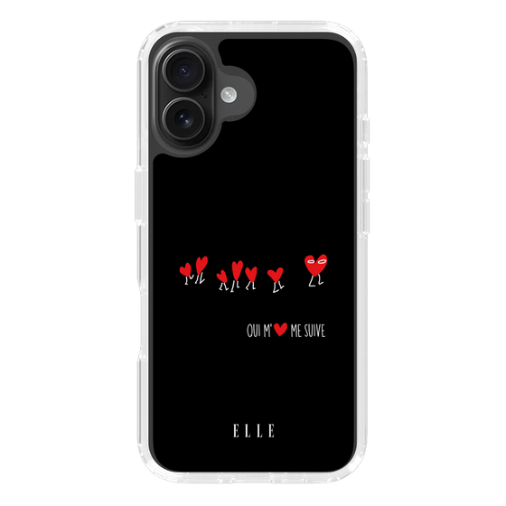 スリムプロテクションケース［ ELLE - Let who love me follow me - ブラック ］