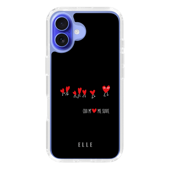 スリムプロテクションケース［ ELLE - Let who love me follow me - ブラック ］