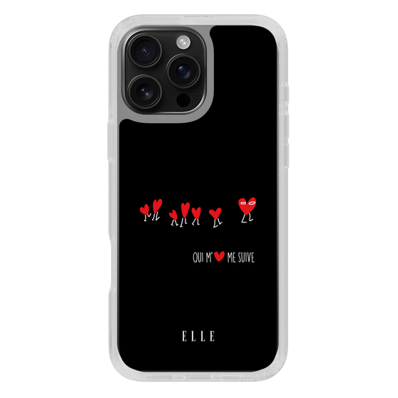 スリムプロテクションケース［ ELLE - Let who love me follow me - ブラック ］