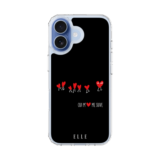 スリムプロテクションケース［ ELLE - Let who love me follow me - ブラック ］