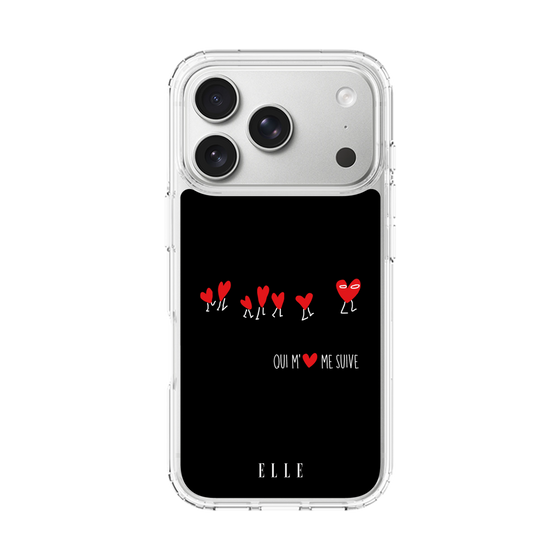 スリムプロテクションケース［ ELLE - Let who love me follow me - ブラック ］