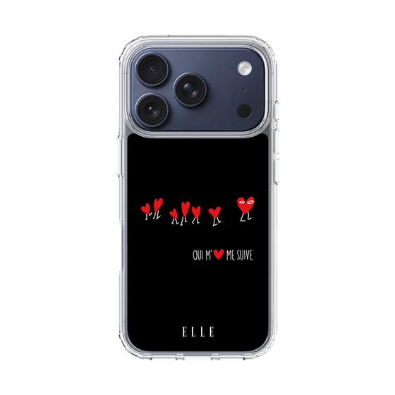 スリムプロテクションケース［ ELLE - Let who love me follow me - ブラック ］