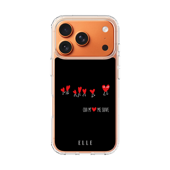 スリムプロテクションケース［ ELLE - Let who love me follow me - ブラック ］