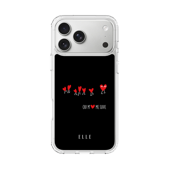 スリムプロテクションケース［ ELLE - Let who love me follow me - ブラック ］
