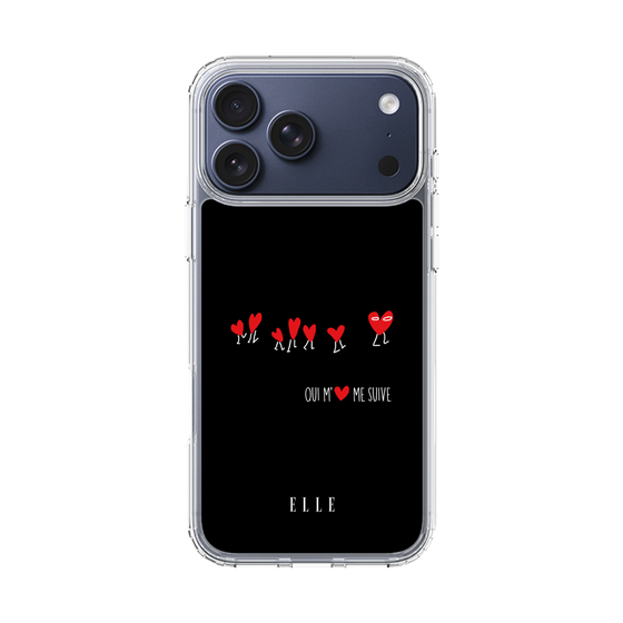 スリムプロテクションケース［ ELLE - Let who love me follow me - ブラック ］