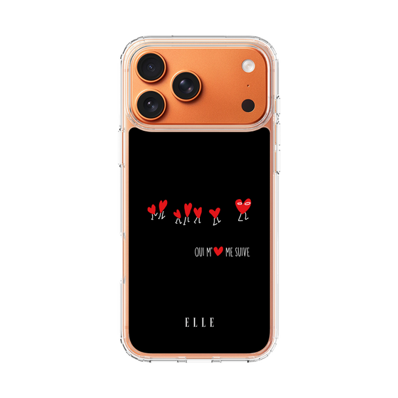 スリムプロテクションケース［ ELLE - Let who love me follow me - ブラック ］