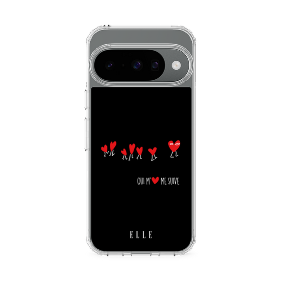 スリムプロテクションケース［ ELLE - Let who love me follow me - ブラック ］