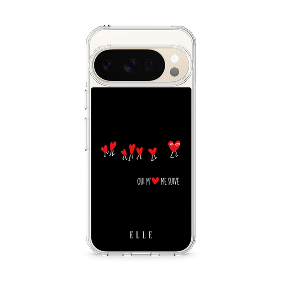スリムプロテクションケース［ ELLE - Let who love me follow me - ブラック ］