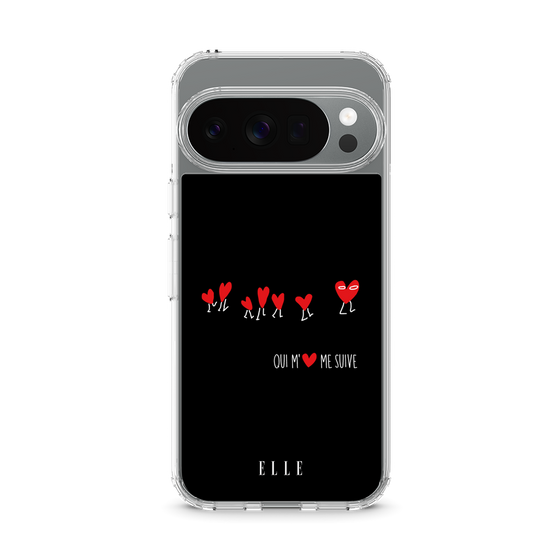 スリムプロテクションケース［ ELLE - Let who love me follow me - ブラック ］