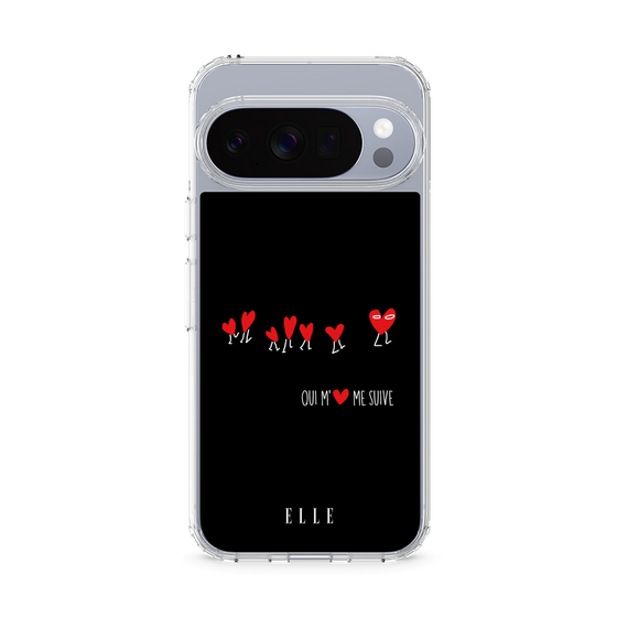 スリムプロテクションケース［ ELLE - Let who love me follow me - ブラック ］